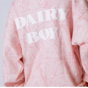 NEW without Tags Authentic Dairy Boy Bubblegum Camo Crewneck - White Puff Sz L